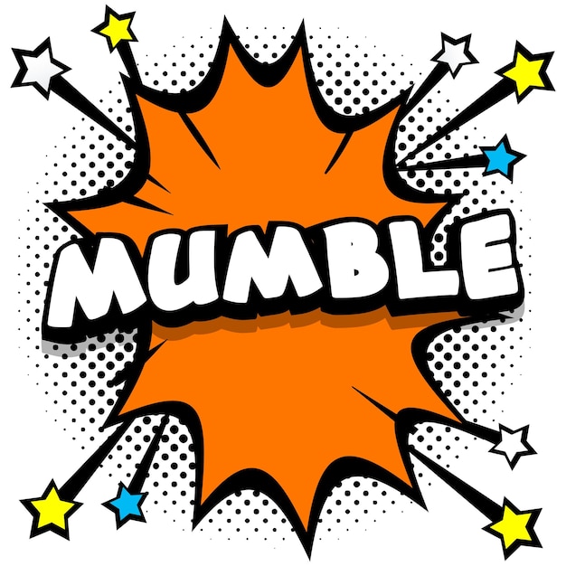 Mumble Pop art comic speech bubbles libro efectos de sonido