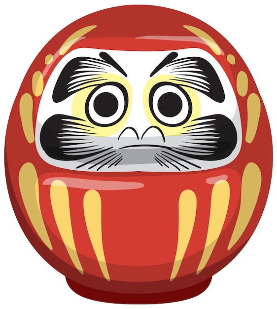 Vector gratuito muñeca japonesa de deseos daruma