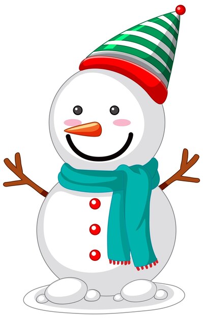 Muñeco de nieve en tema de Navidad