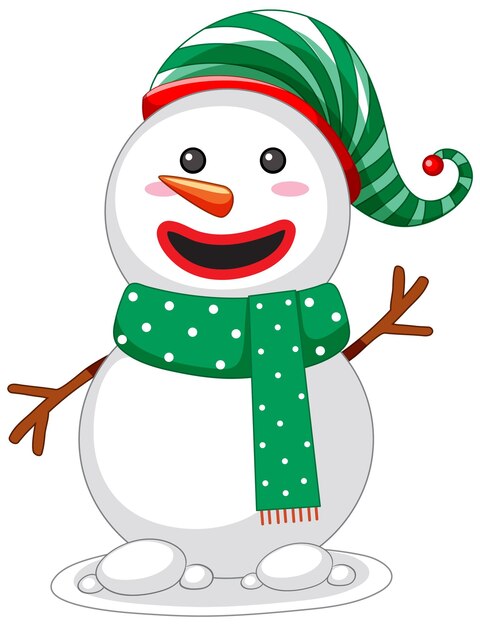 Muñeco de nieve en tema de Navidad