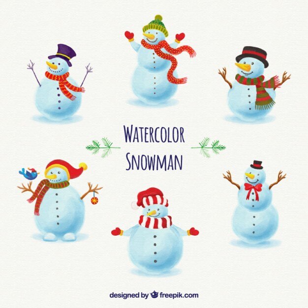 Muñecos de nieve pintados a mano
