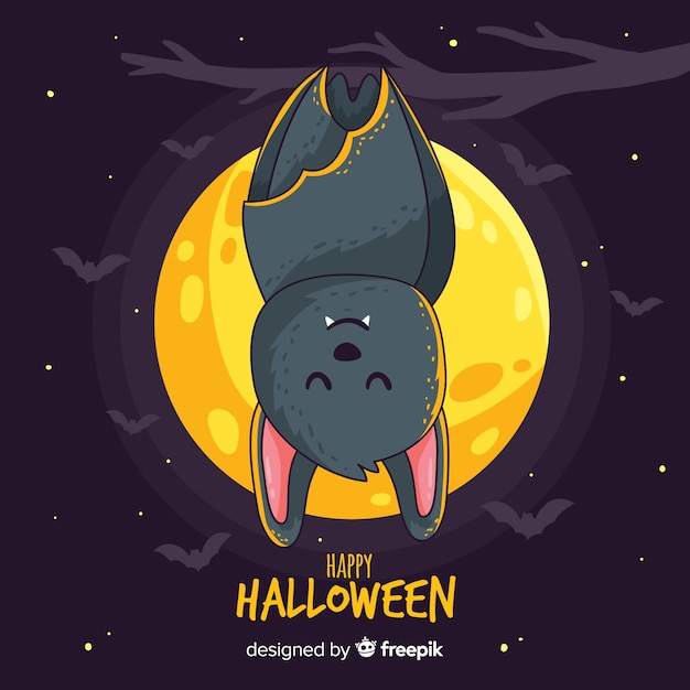 Vector gratuito murciélago de halloween dibujado a mano