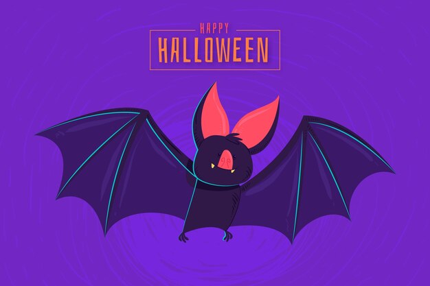 Murciélago de halloween dibujado a mano