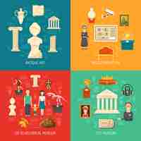 Vector gratuito museum 2x2 design concept