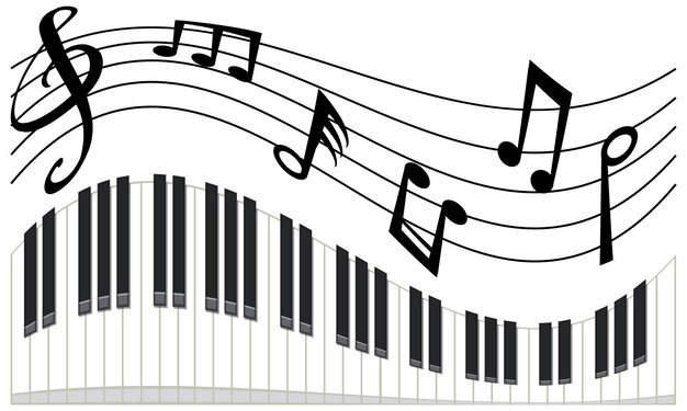 Música de armonía melódica y teclas de piano