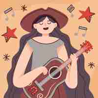 Vector gratuito música dibujada a mano ilustración de música country plana