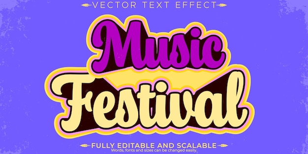 Música efecto de texto editable estilo de texto de fiesta y baile editable