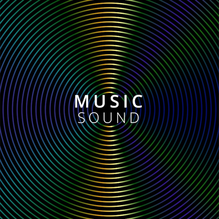 Vector gratuito música de ilustración vectorial sobre fondo oscuro