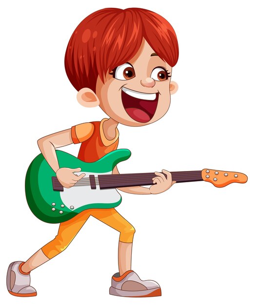 Músico de rock masculino tocando el bajo