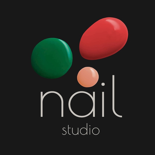 Nail studio business logo vector estilo de pintura de color creativo