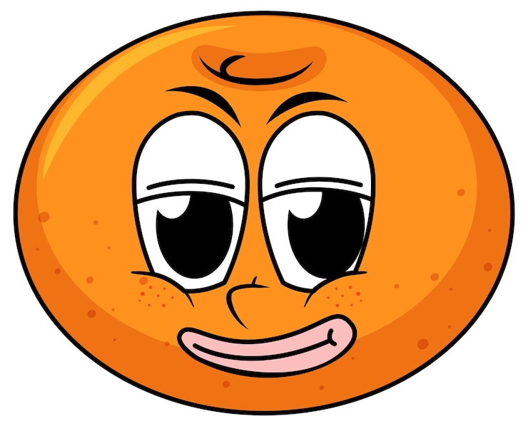 Vector gratuito naranja con cara feliz