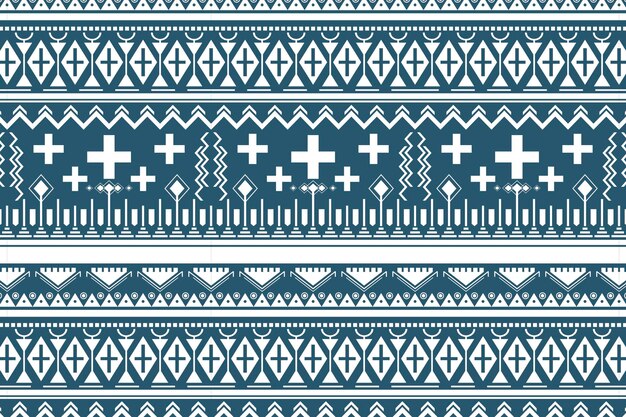 Nativo americano de patrones sin fisuras, vector de fondo azul