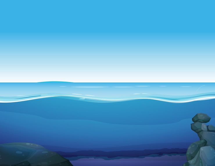 Vector gratuito naturaleza bajo el agua fondo de agua clara azul
