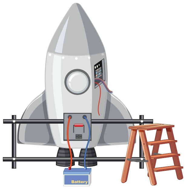 Nave espacial aislada sobre fondo blanco