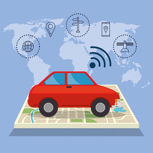 navegación gps establece iconos