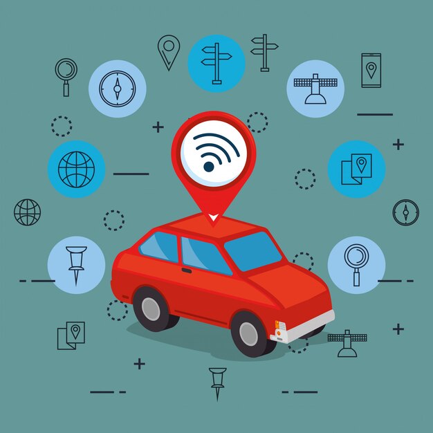 navegación gps establece iconos