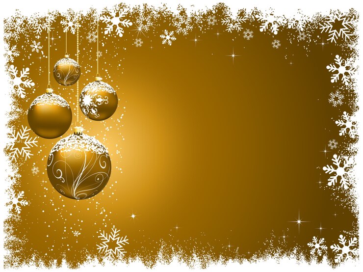Vector gratuito navidad decorativa con adornos nevados
