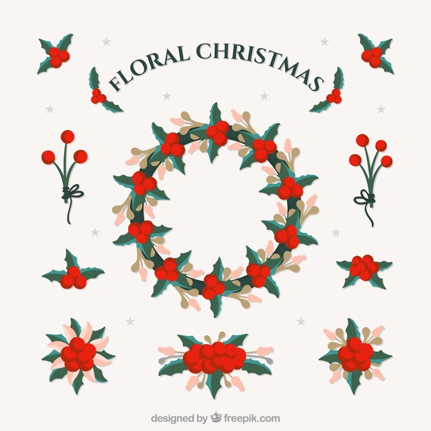 Navidad guirnalda floral