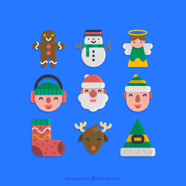 Navidad personajes de arte vector pack