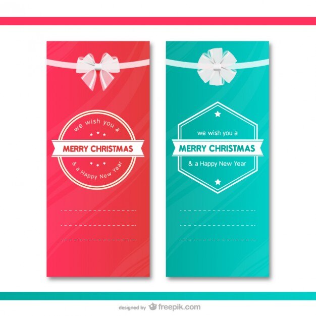 Vector gratuito navidad plantillas de tarjetas de regalo