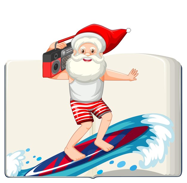 Navidad de verano con Papá Noel en tabla de surf