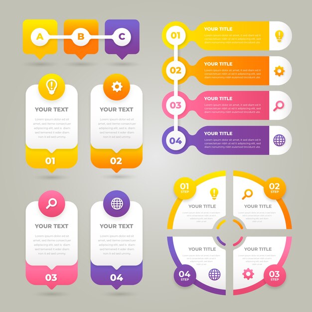 Negocio de gradiente de infografía