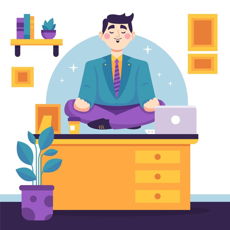 Vector gratuito negocio plano orgánico m, una meditación