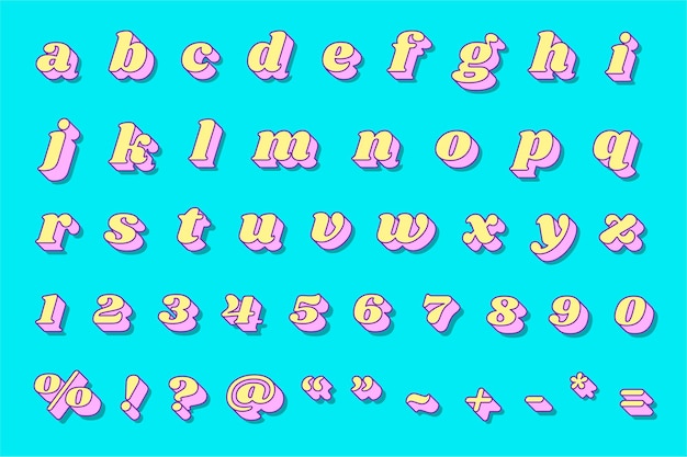 Negrita alfabeto número set vector tipografía retro