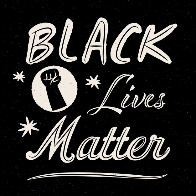 El negro vive importa - concepto de letras