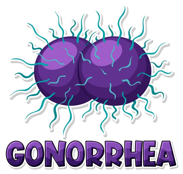 Neisseria gonorrhoeae sobre fondo blanco.