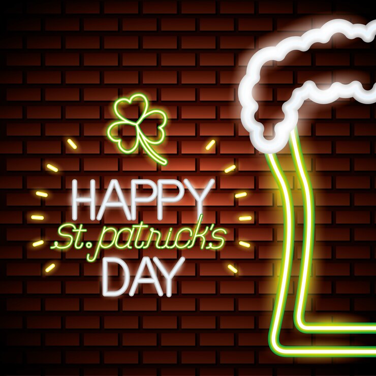 Vector gratuito neón del día de san patricio