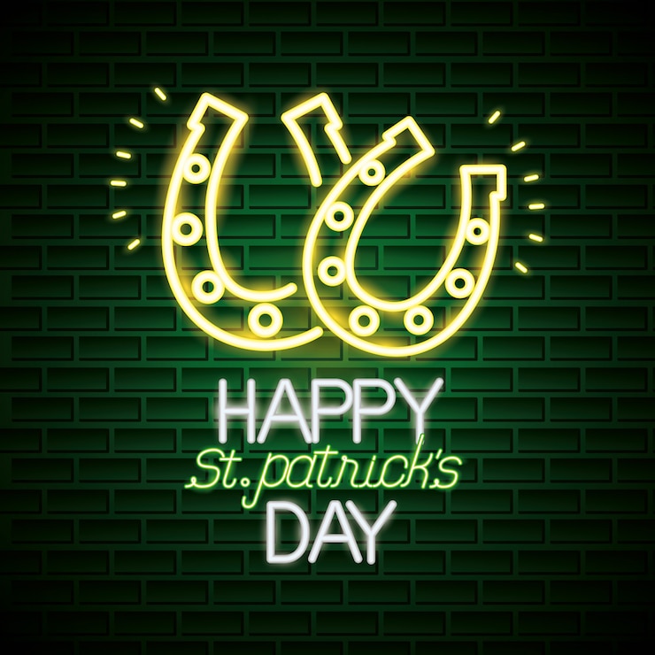 Vector gratuito neón del día de san patricio