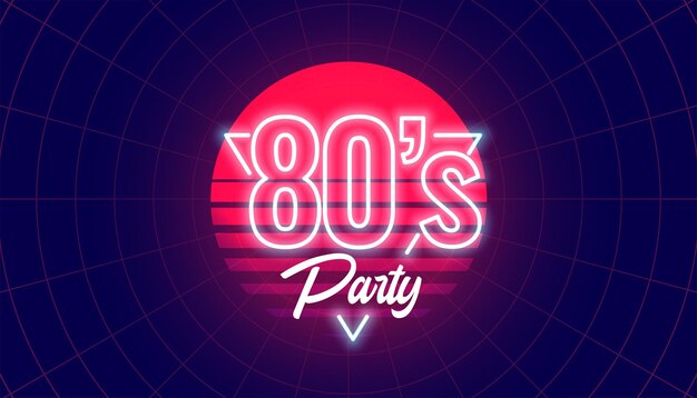 Neon estilo de fiesta de los años 80 fondo de onda sintética con efecto retro