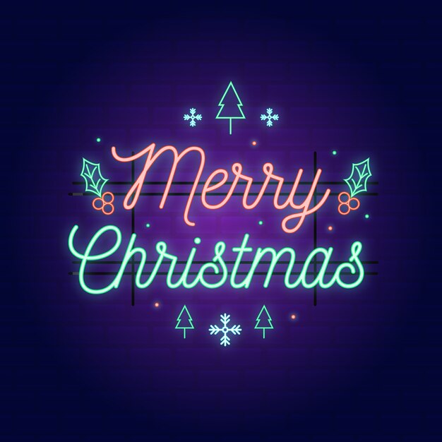 Neon feliz navidad