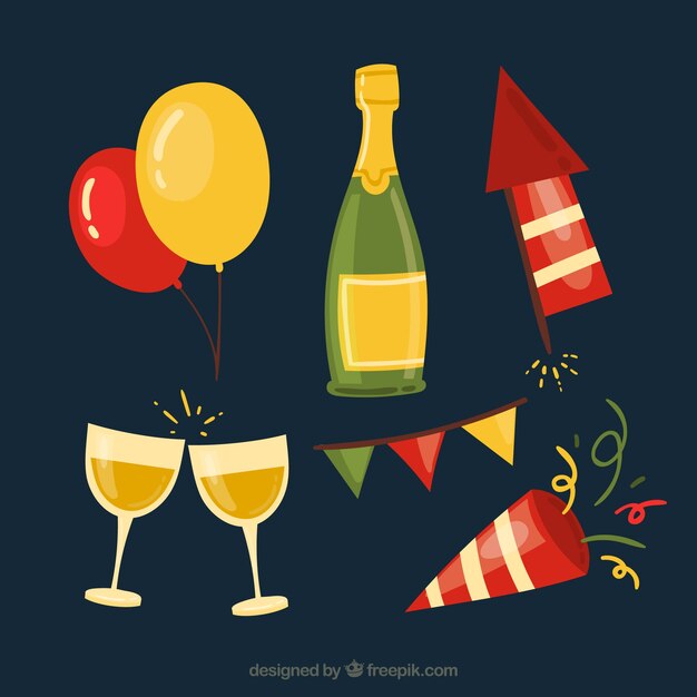 New year party elements