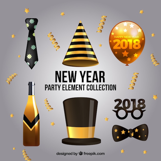 New year party elements