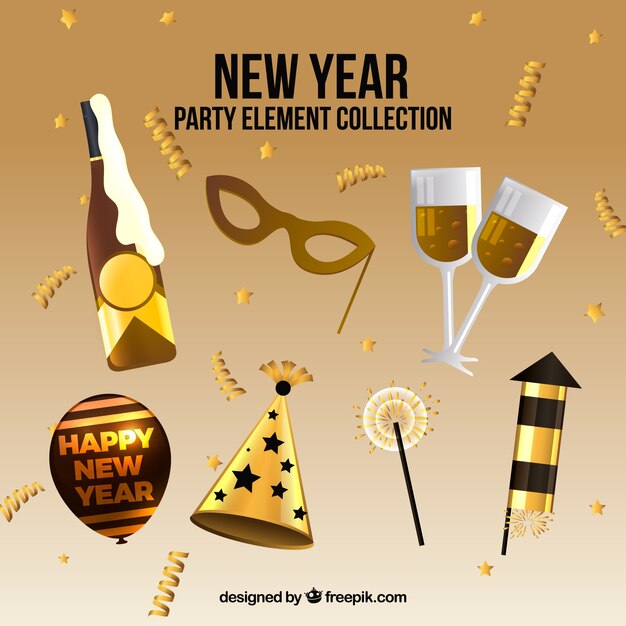 New year party elements