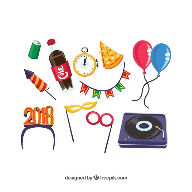 New year party elements
