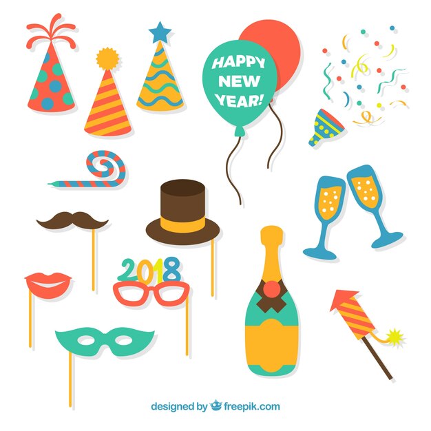 New year party elements