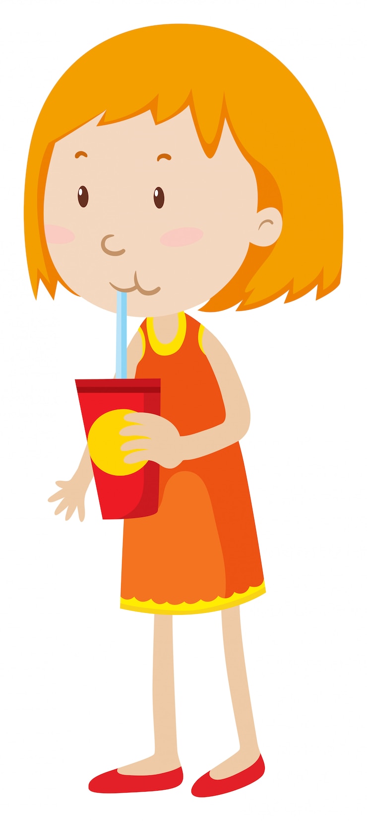 Vector gratuito niña bebiendo de una taza