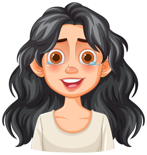 Niña feliz con lágrimas de alegría