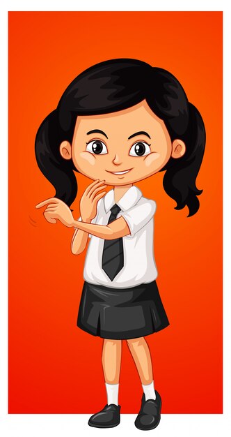 Niña feliz en uniforme escolar