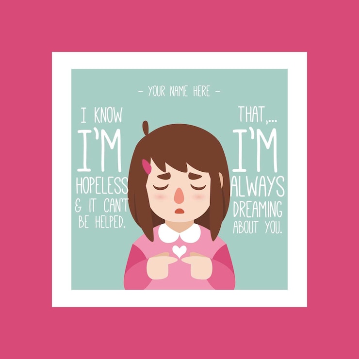 Vector gratuito niña en una foto con frases bonitas 