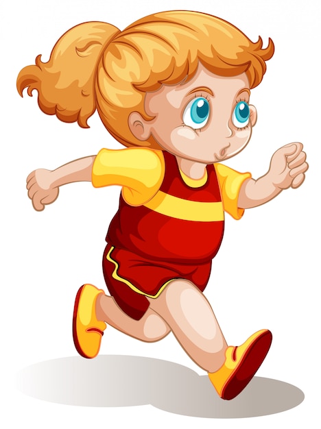 Vector gratuito una niña gordita corriendo ilustración