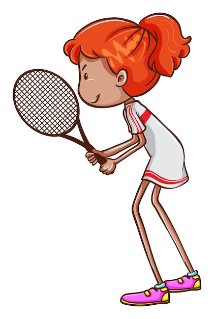 Vector gratuito una niña jugando al tenis