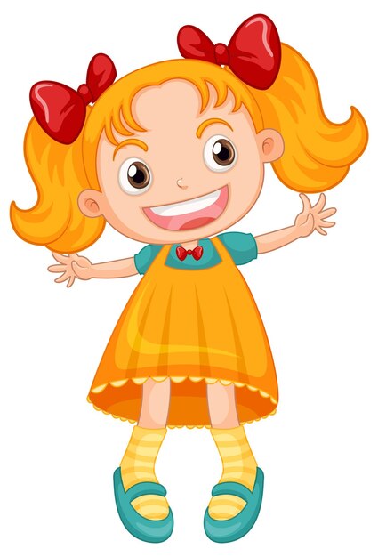 Niña linda en vestido amarillo