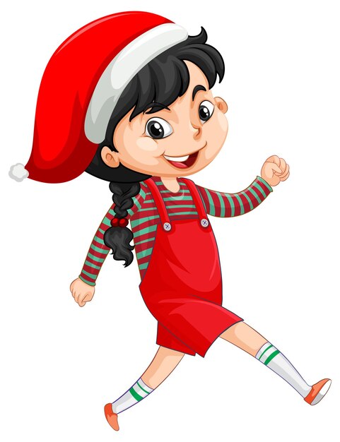 Una niña en personaje de dibujos animados de disfraces de Navidad