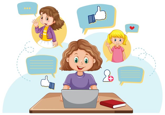 Una niña que usa un teléfono inteligente para aprender en línea