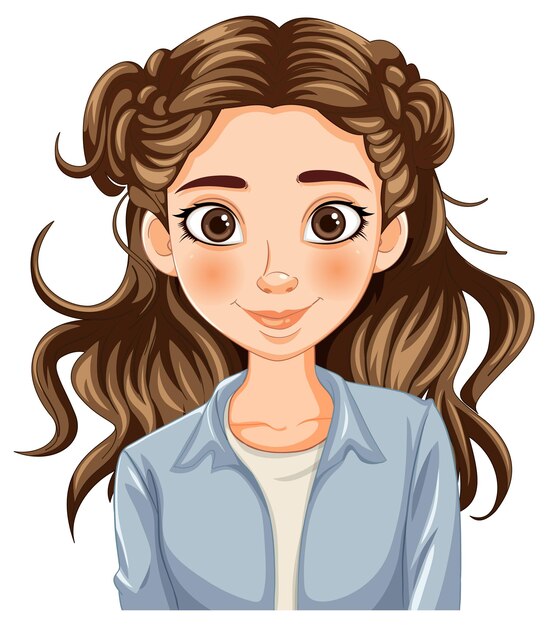 Niña sonriente con el cabello trenzado