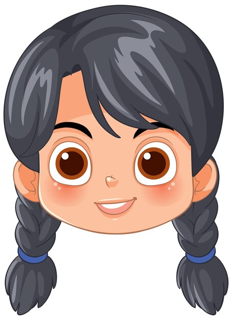 Niña sonriente con el cabello trenzado